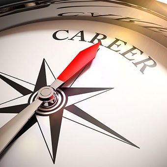 A compass pointing north to "Career".